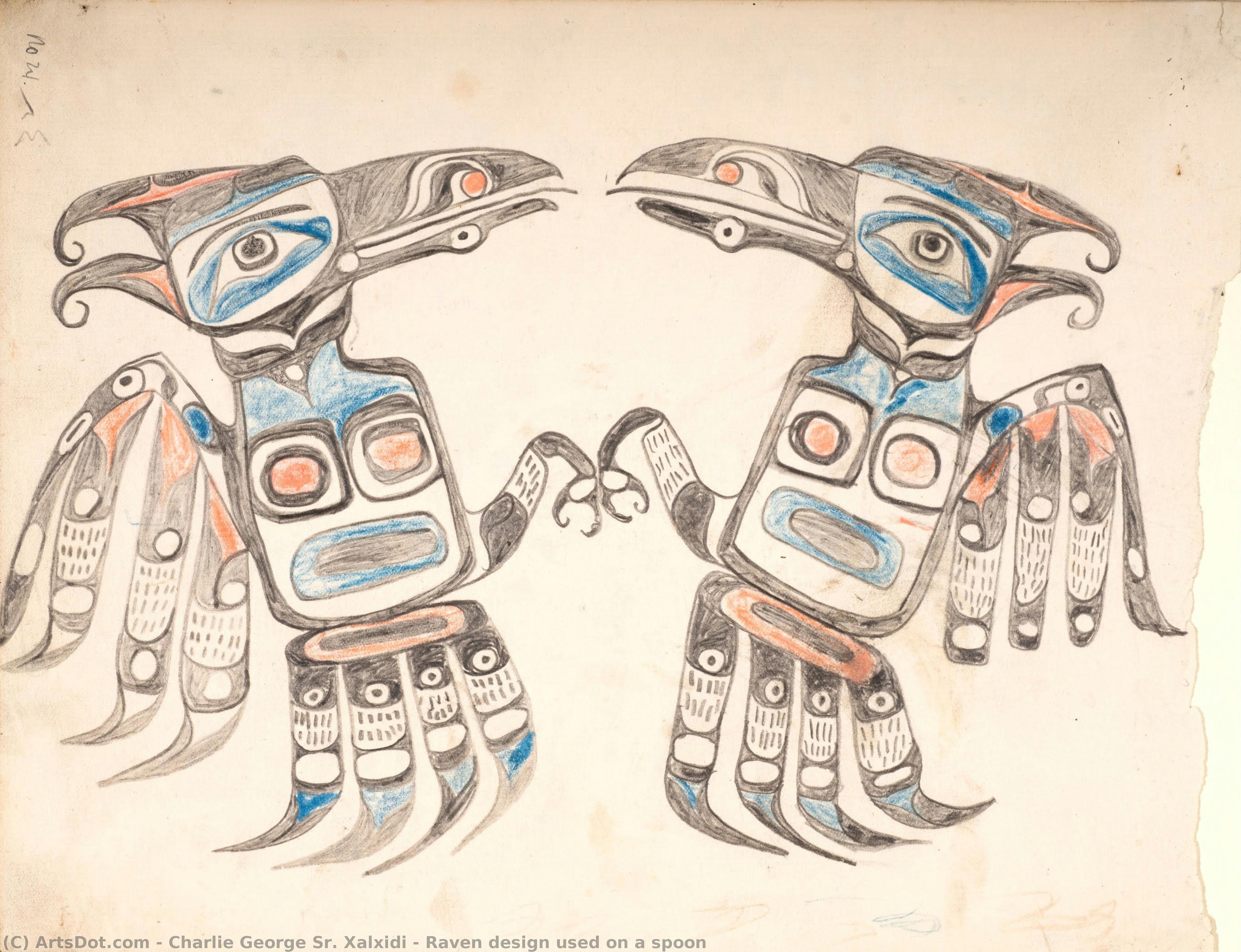 Raven Design Used On A Spoon — Charlie George Sr. Xalxidi