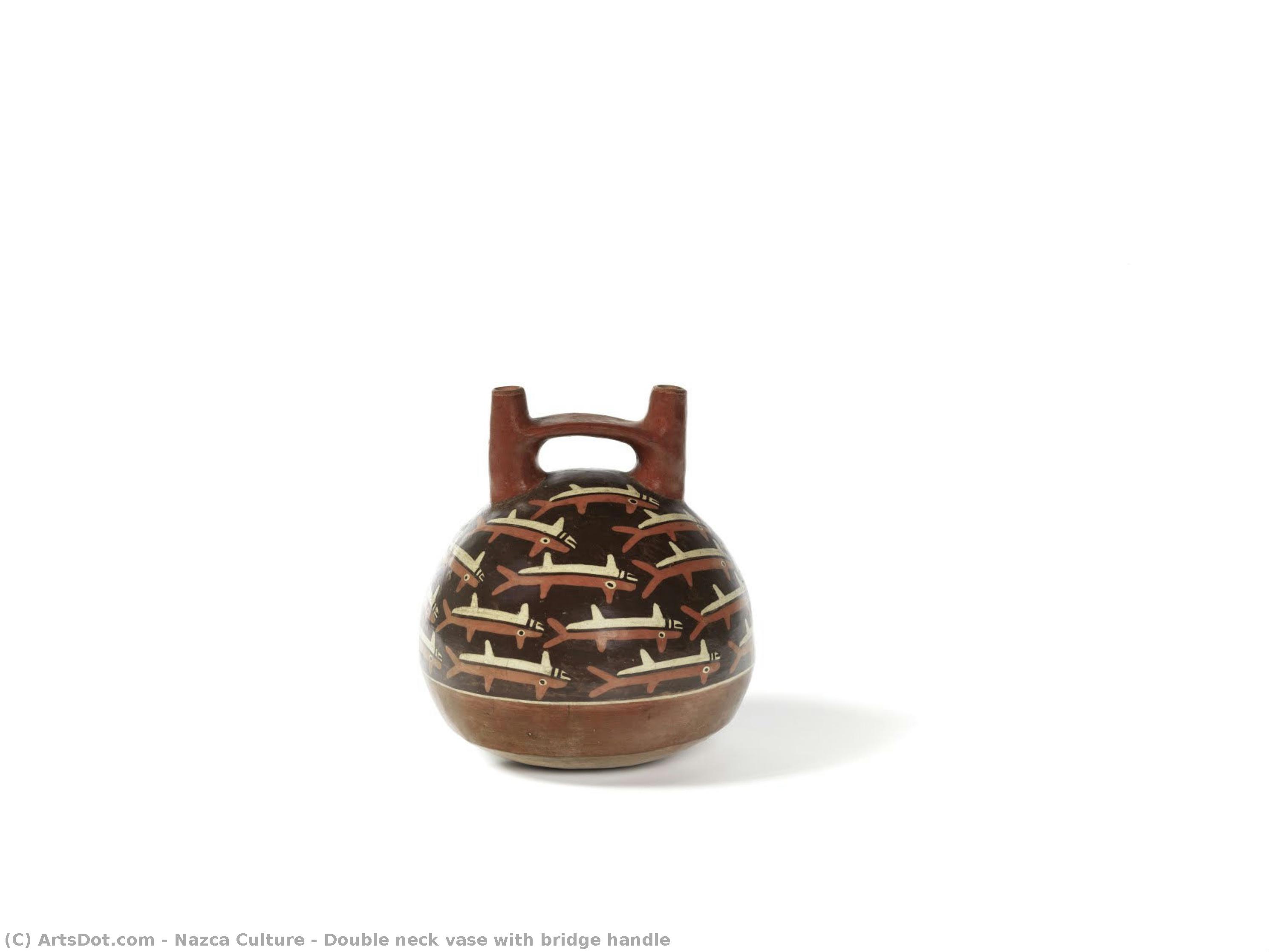 Double Neck Vase With Bridge Handle — Nazca Culture