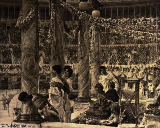 Caracalla And Geta - Bearfight In The Coliseum — Lourens Alma Tadema