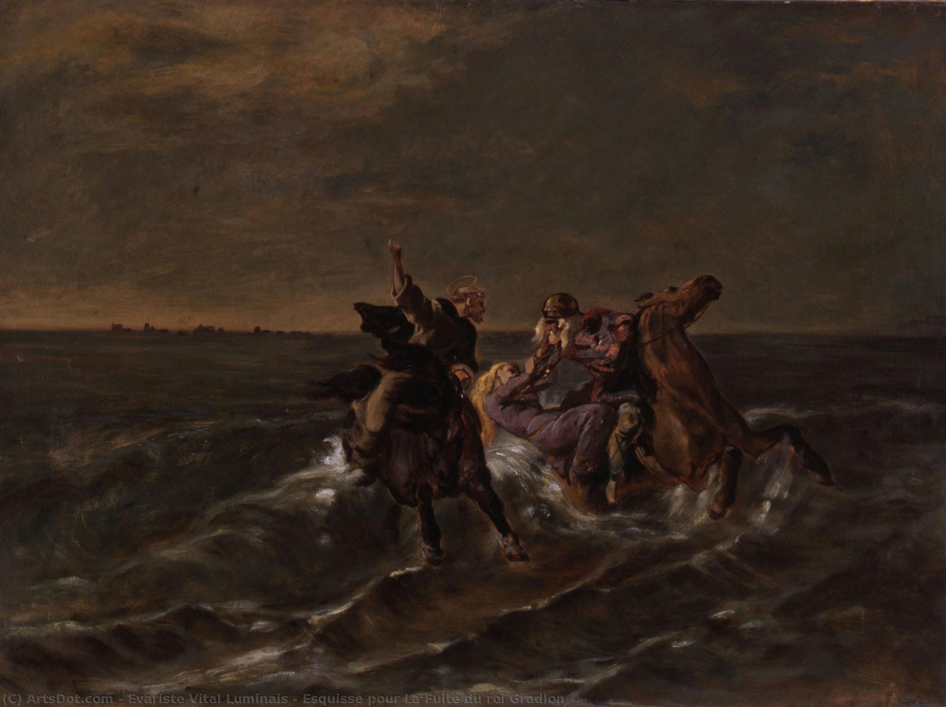 Esquisse Pour La Fuite Du Roi Gradlon — Évariste Vital Luminais