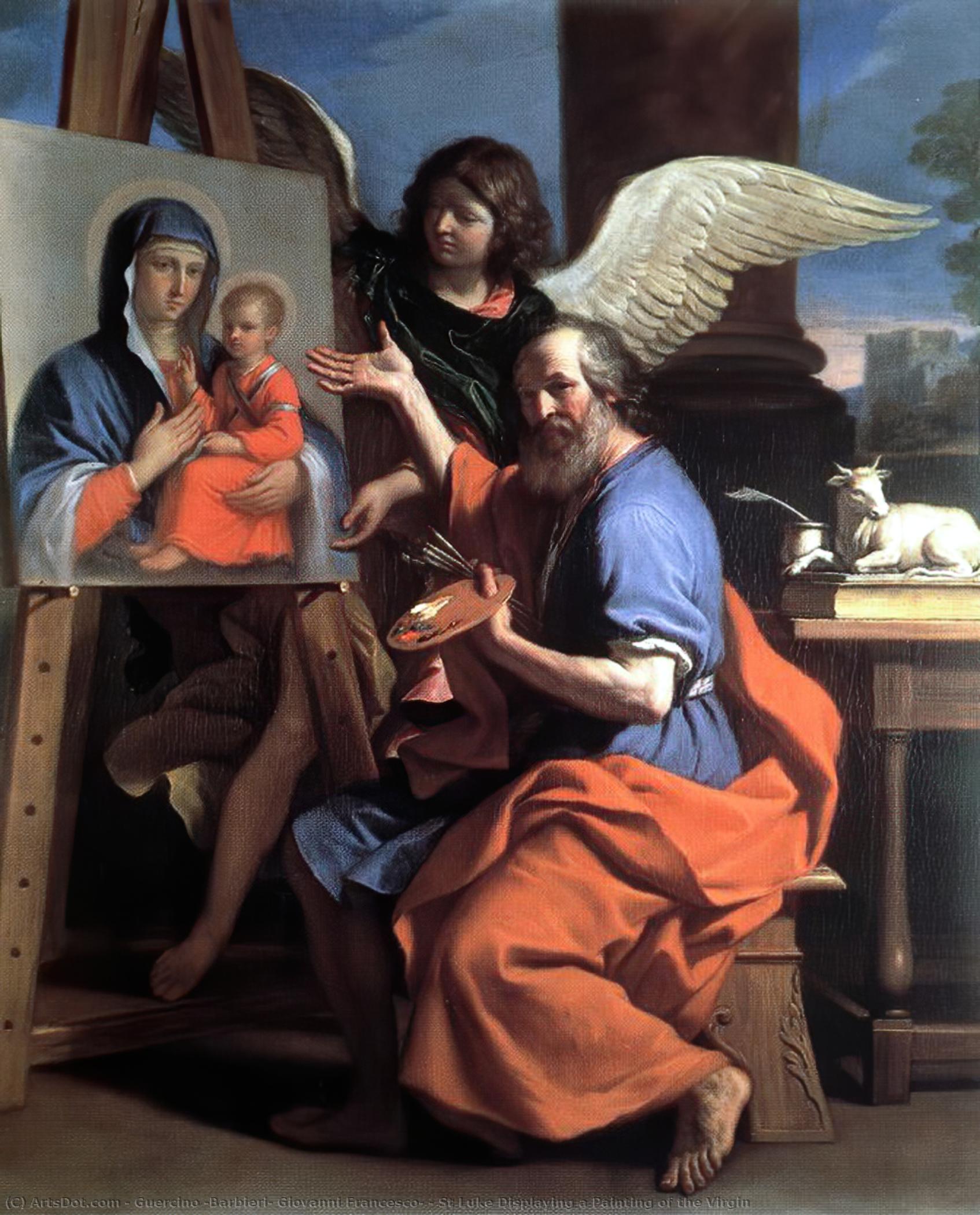 St Luke Displaying A Painting Of The Virgin — Guercino