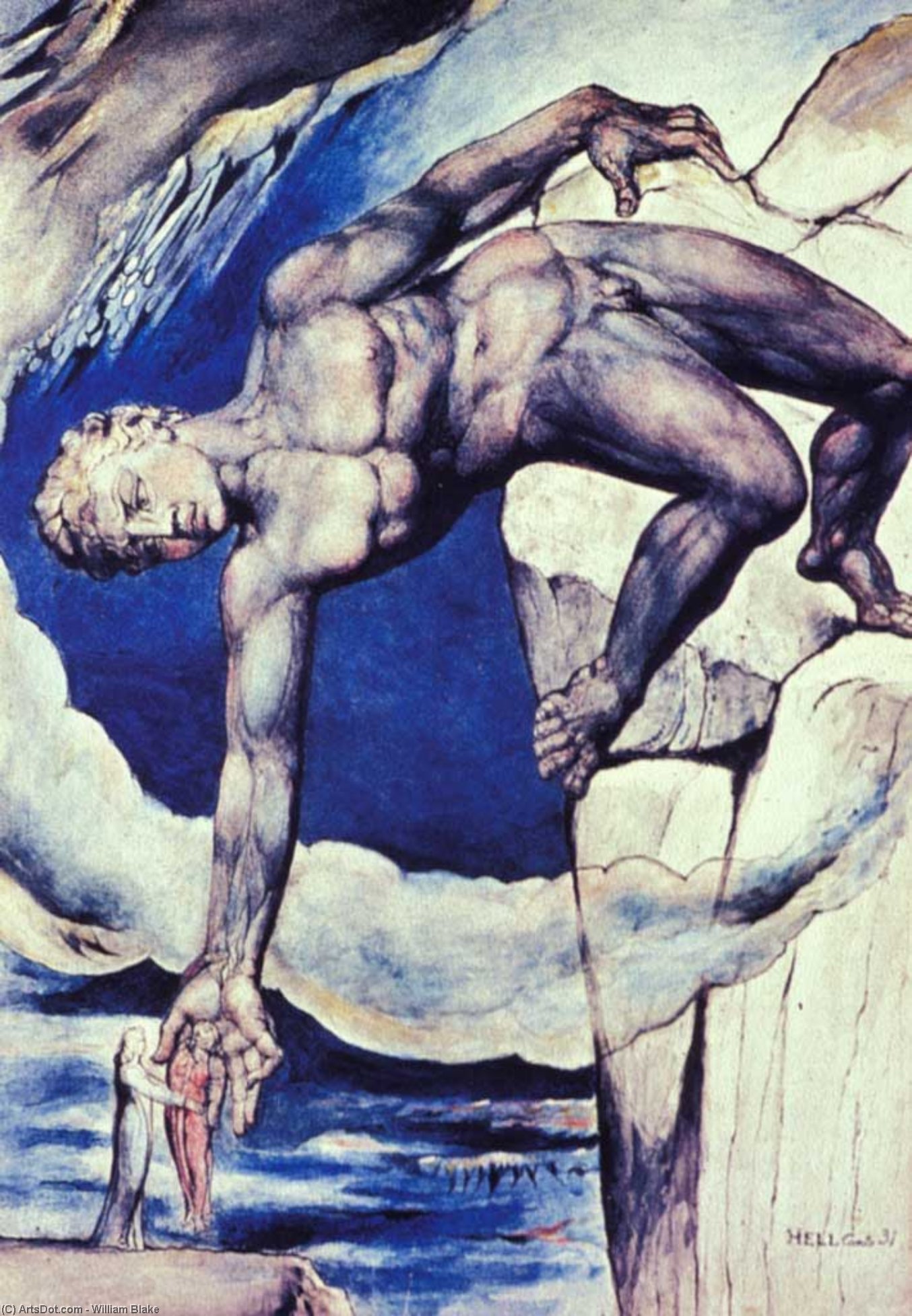 Antaeus Desencadenando A Dante Y Virgilio — William Blake