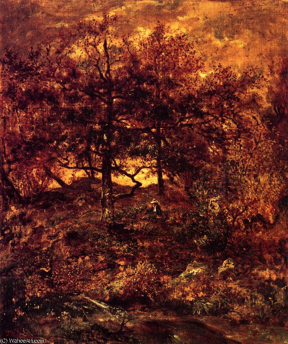 Fall At The Jean-du-paris - In The Forest Of Fontainebleau — Théodore Rousseau (pierre Etienne Théodore Rousseau)