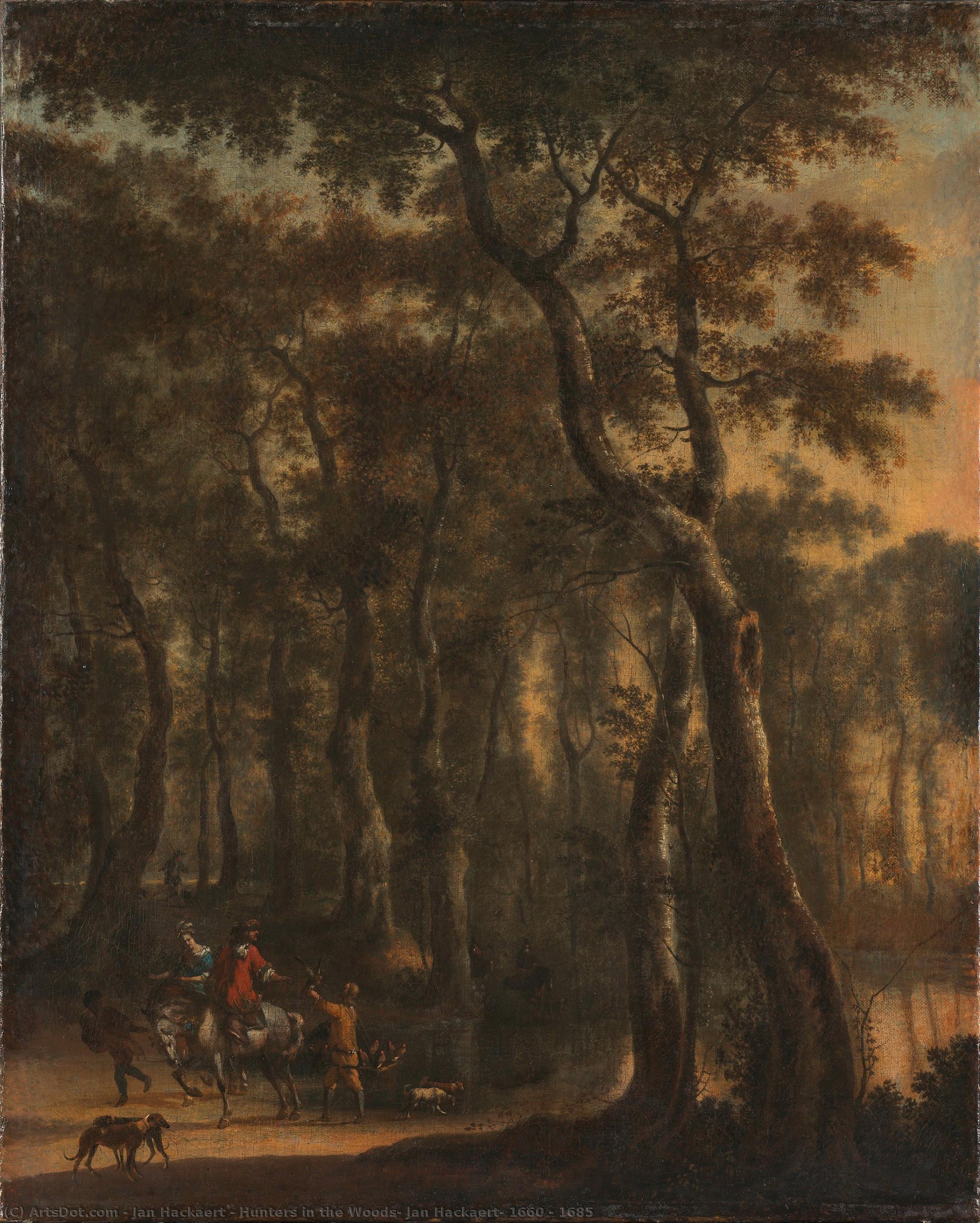 Hunters In The Woods, Jan Hackaert, 1660 - 1685 — Jan Hackaert