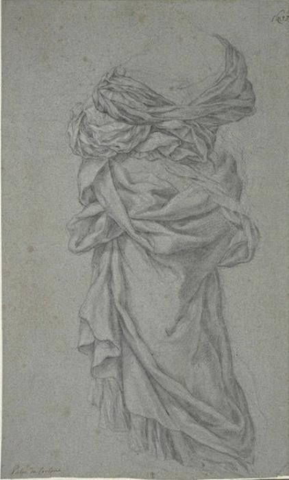 Drapery Of Woman, Rear View — Pietro Da Cortona