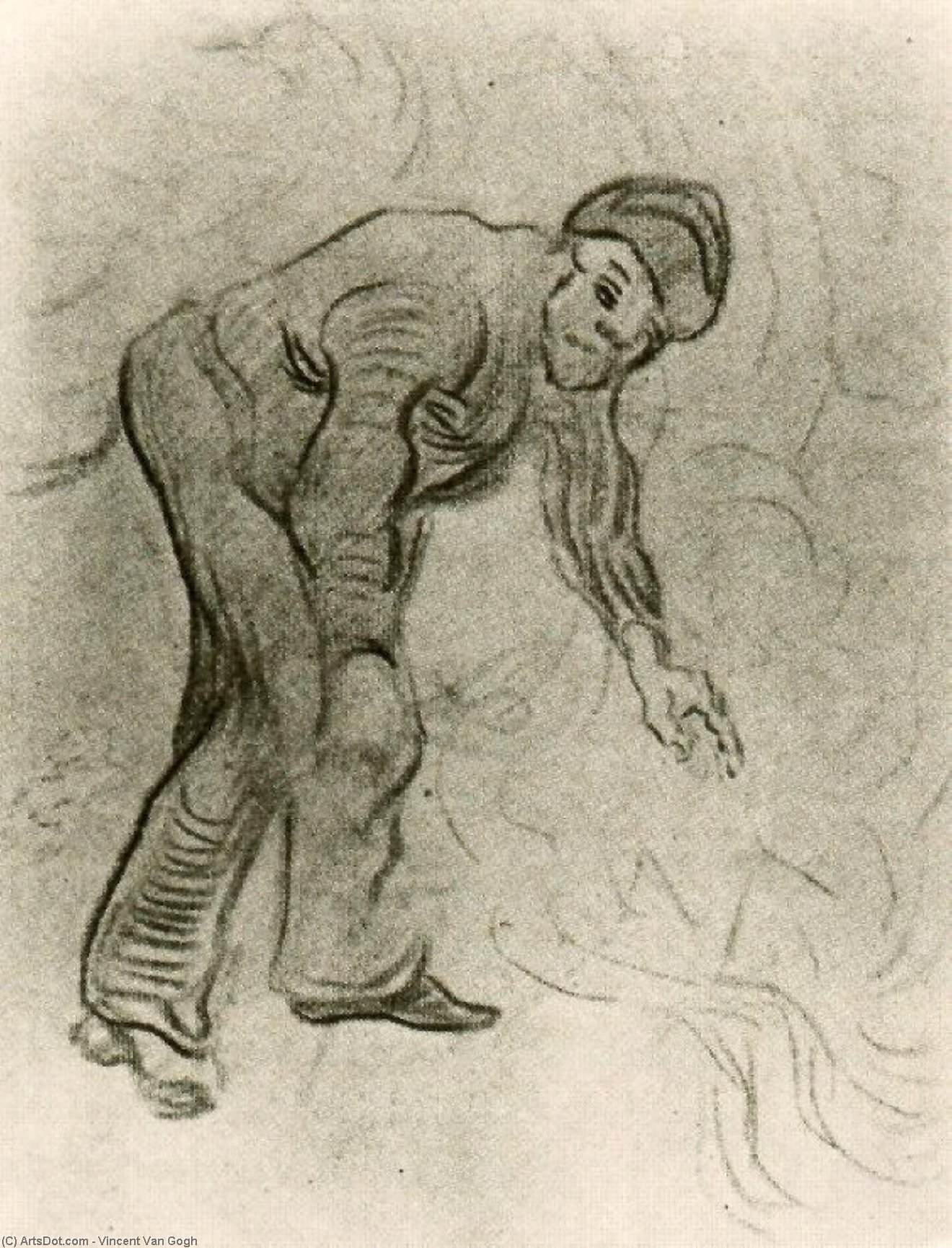Sketch Of A Stooping Man — Vincent Willem Van Gogh