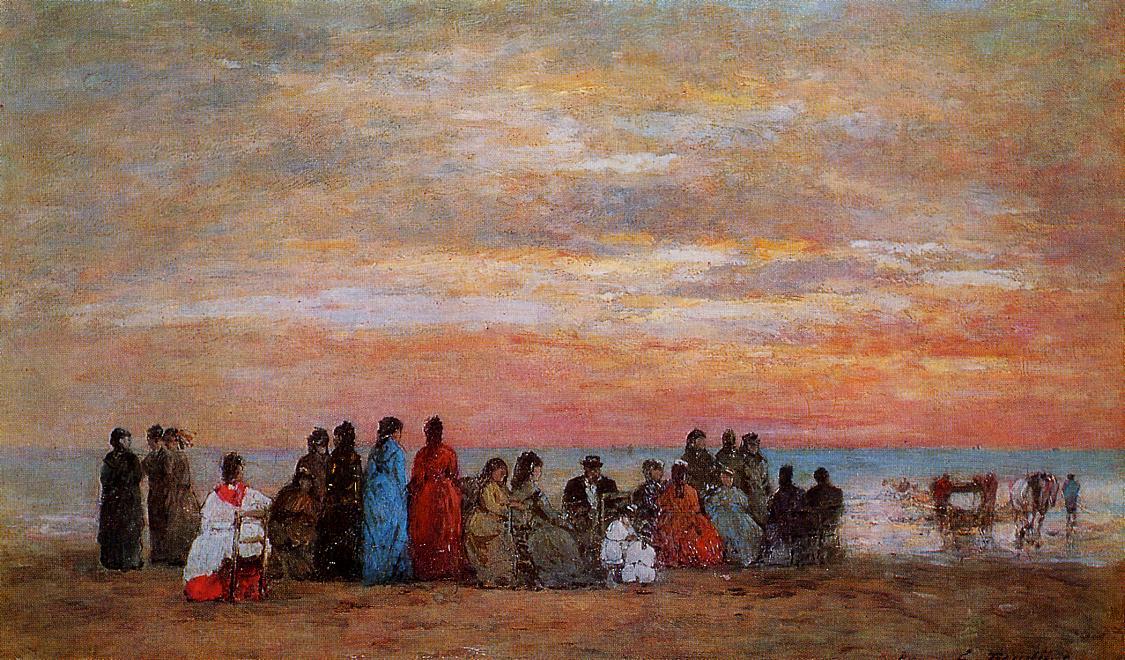 Figures On The Beach At Trouville — Eugène Louis Boudin