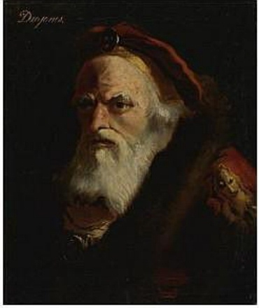 The Head Of An Old Man, Inscribed Diogenes — Giovanni Domenico Tiepolo