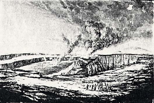 Kilauea Crater, Day Scene, (painting) — Titian Ramsay Peale