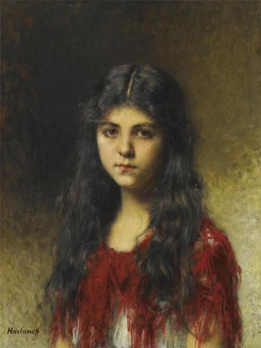 Portrait Of A Young Girl (19) — Alexei Alexeievich Harlamoff