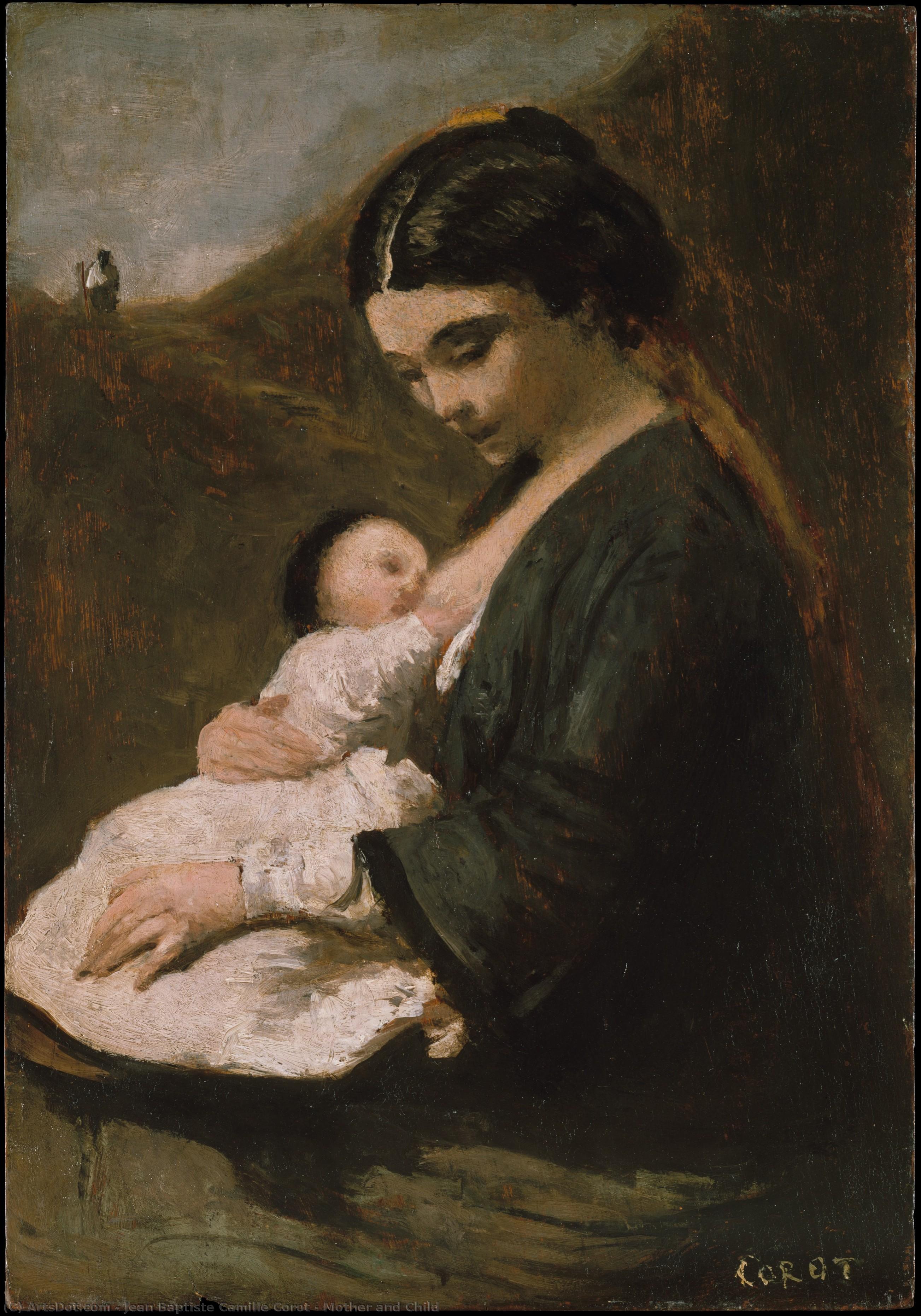 Mother And Child — Jean-baptiste-camille Corot