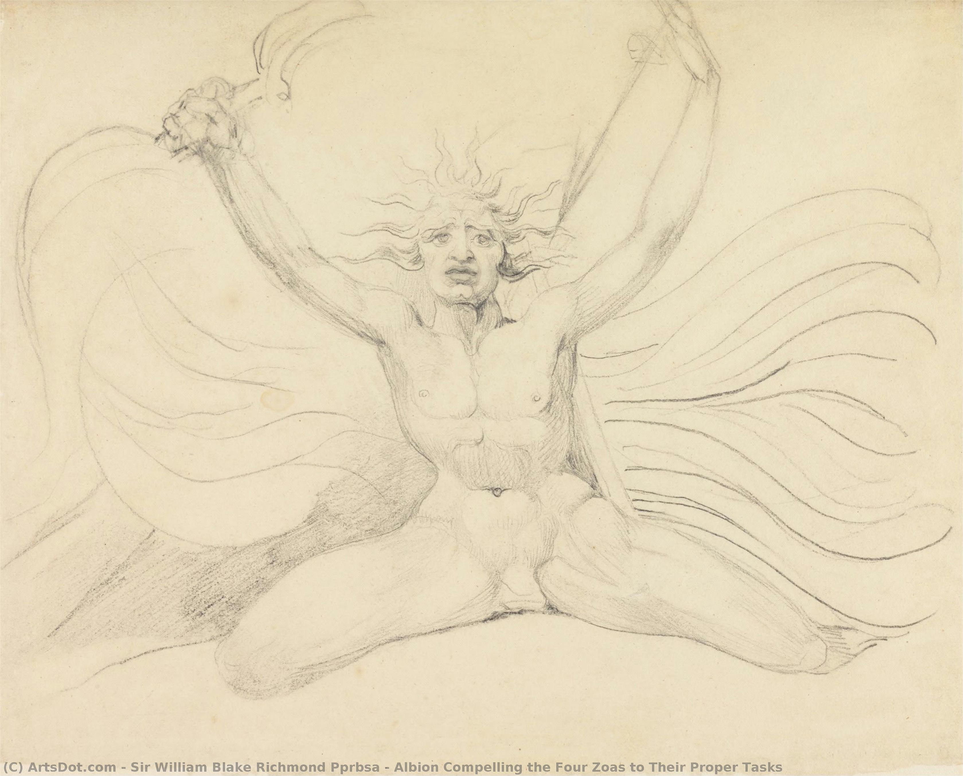 Albion, Der Die Vier Zoas Zu Ihren Eigentlichen Aufgaben Zwingt — Sir William Blake Richmond