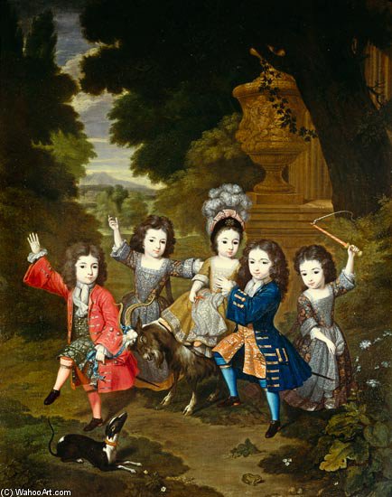Portrait Of The Children Of Francisco Lopez-suasso — Constantin Netscher