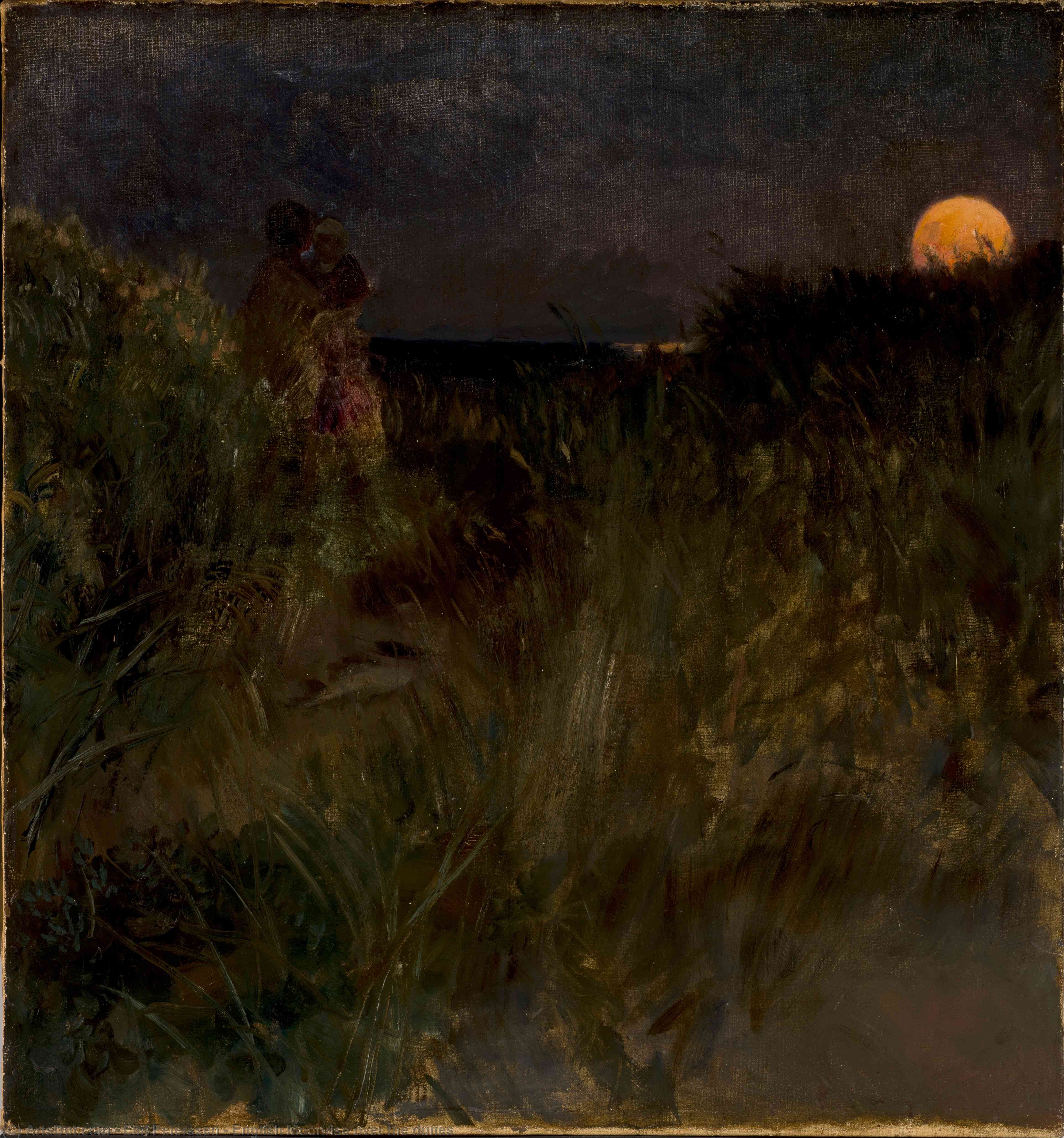 English Moonrise Over The Dunes — Eilif Peterssen