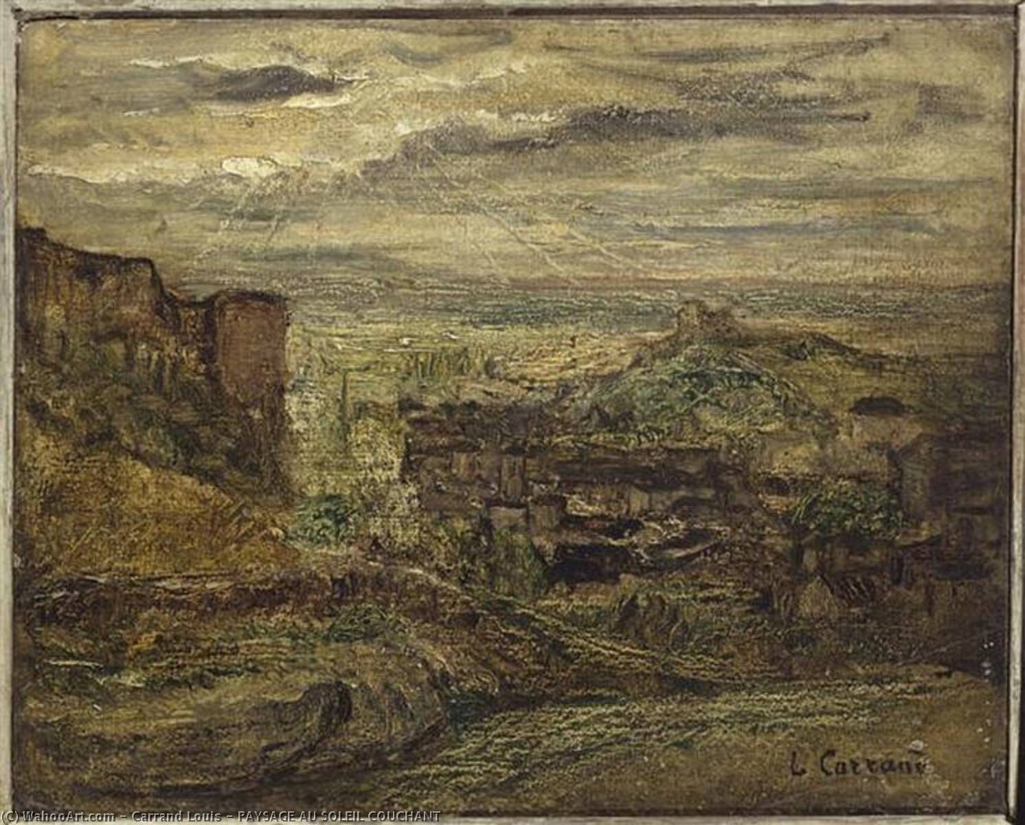 Paysage Au Soleil Couchant — Carrand Louis