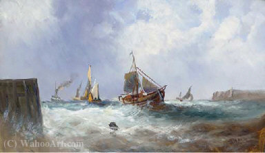 Fishing Vessels In A Squall — William Calcott Knell