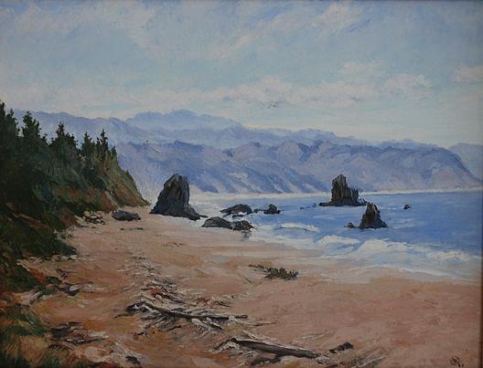 Oregon Coastline, (painting) — Mary Agnes Yerkes