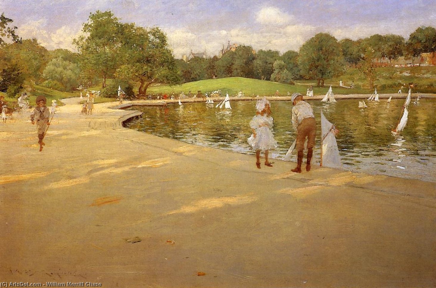 The Lake For Miniature Yachts — William Merritt Chase