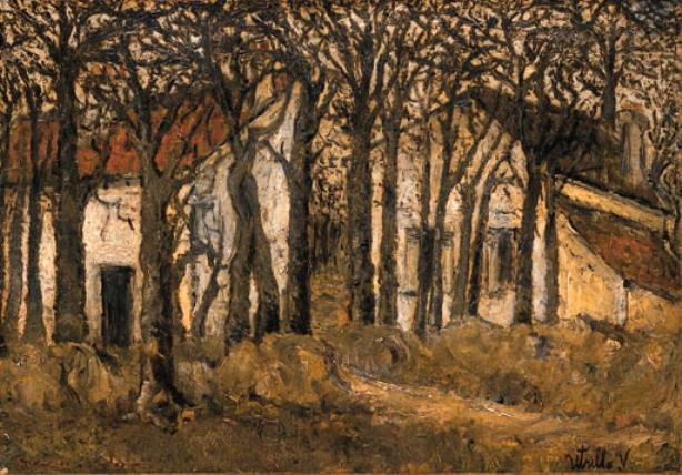 Houses Behind Trees, Montmagny — Maurice Utrillo