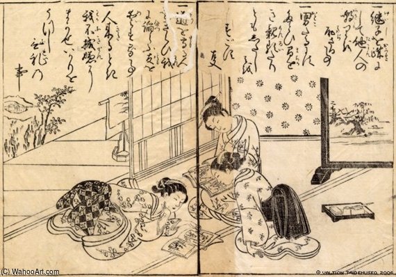 Kolme Naista Interiöörissä. Fuzoku-ga — Suzuki Harunobu