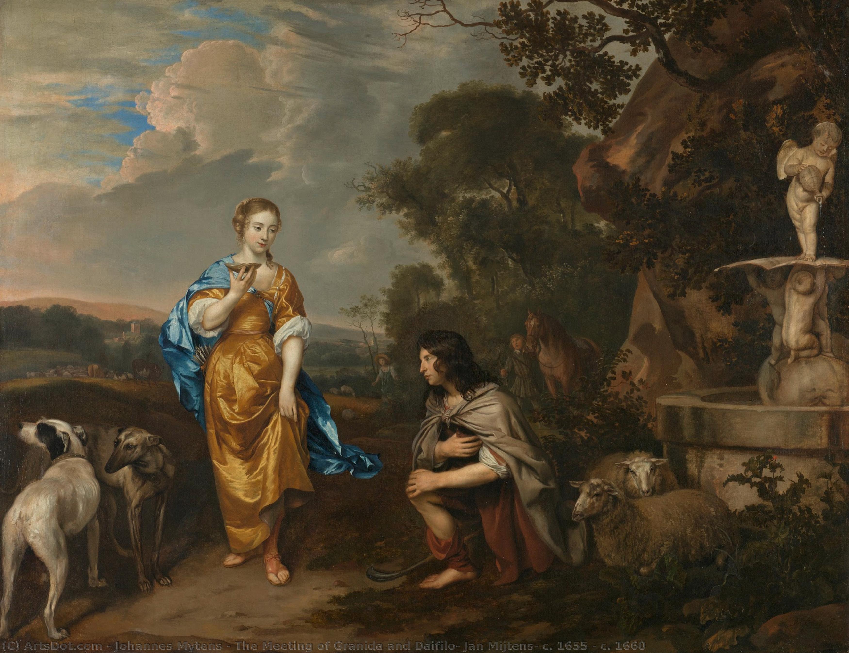 The Meeting Of Granida And Daifilo, Jan Mijtens, C. 1655 - C. 1660 — Johannes Mytens