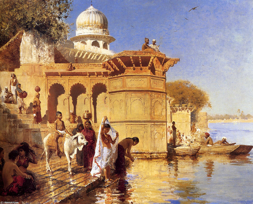 Along The Ghats, Mathura — Edwin Lord Weeks