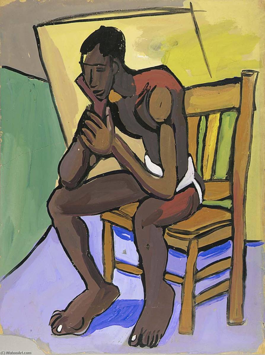 Male Model In Chair — William H. Johnson