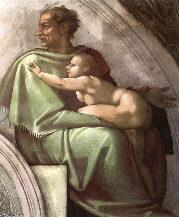 Josiah - Jechoniah - Shealtiel (detail) — Michelangelo Buonarroti