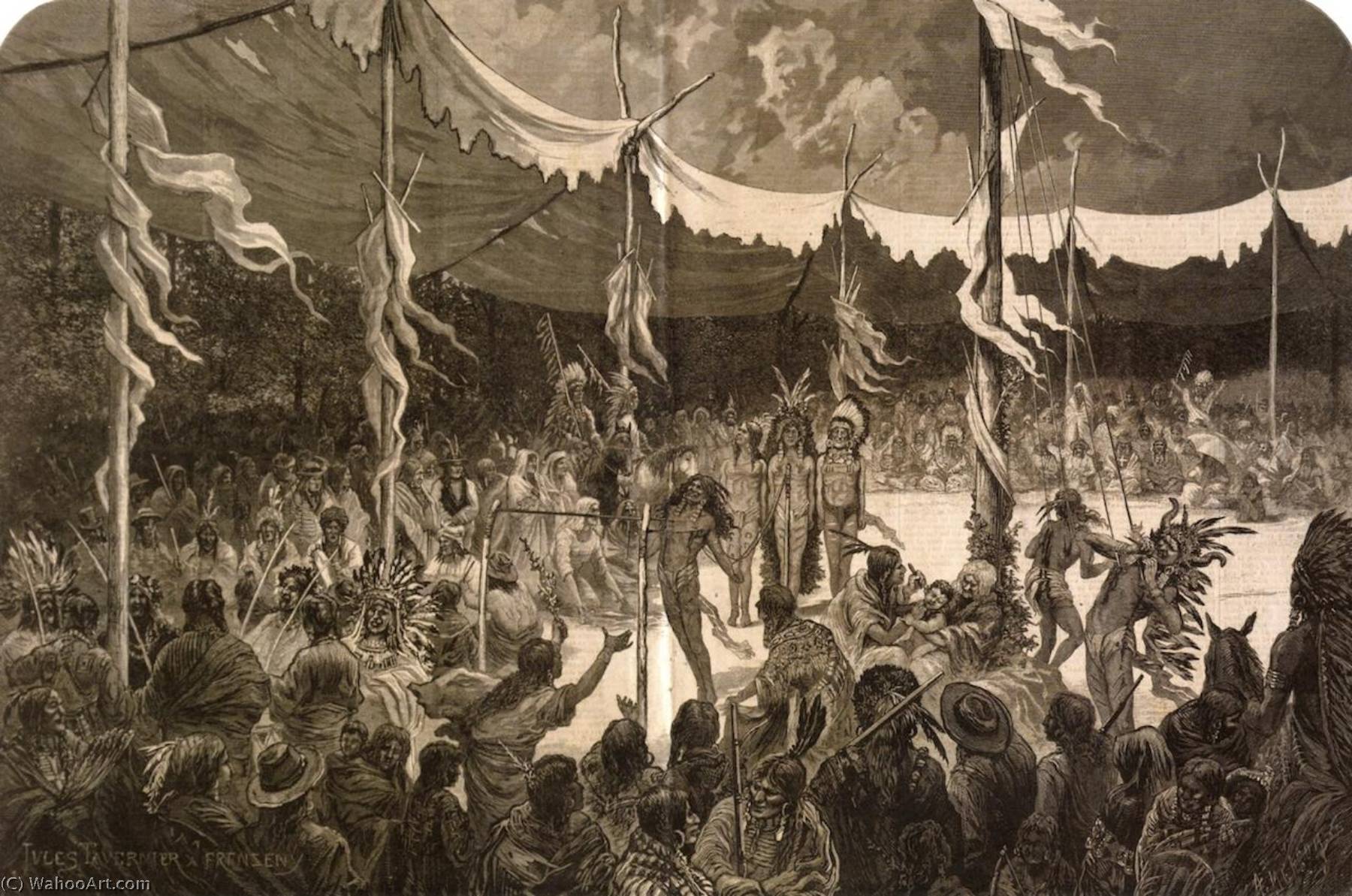 Indian Sun Dance Young Bucks Proving Their Endurance By Self Torture — Jules Tavernier
