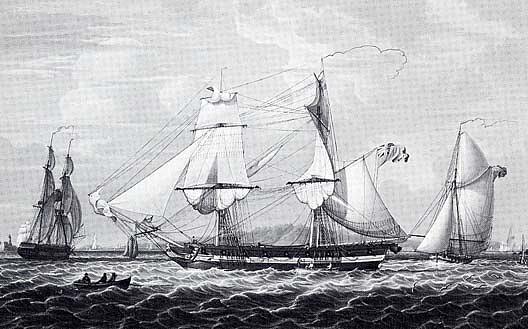 British Man O War In The Kyles Of Bute, (painting) — Robert W. Salmon