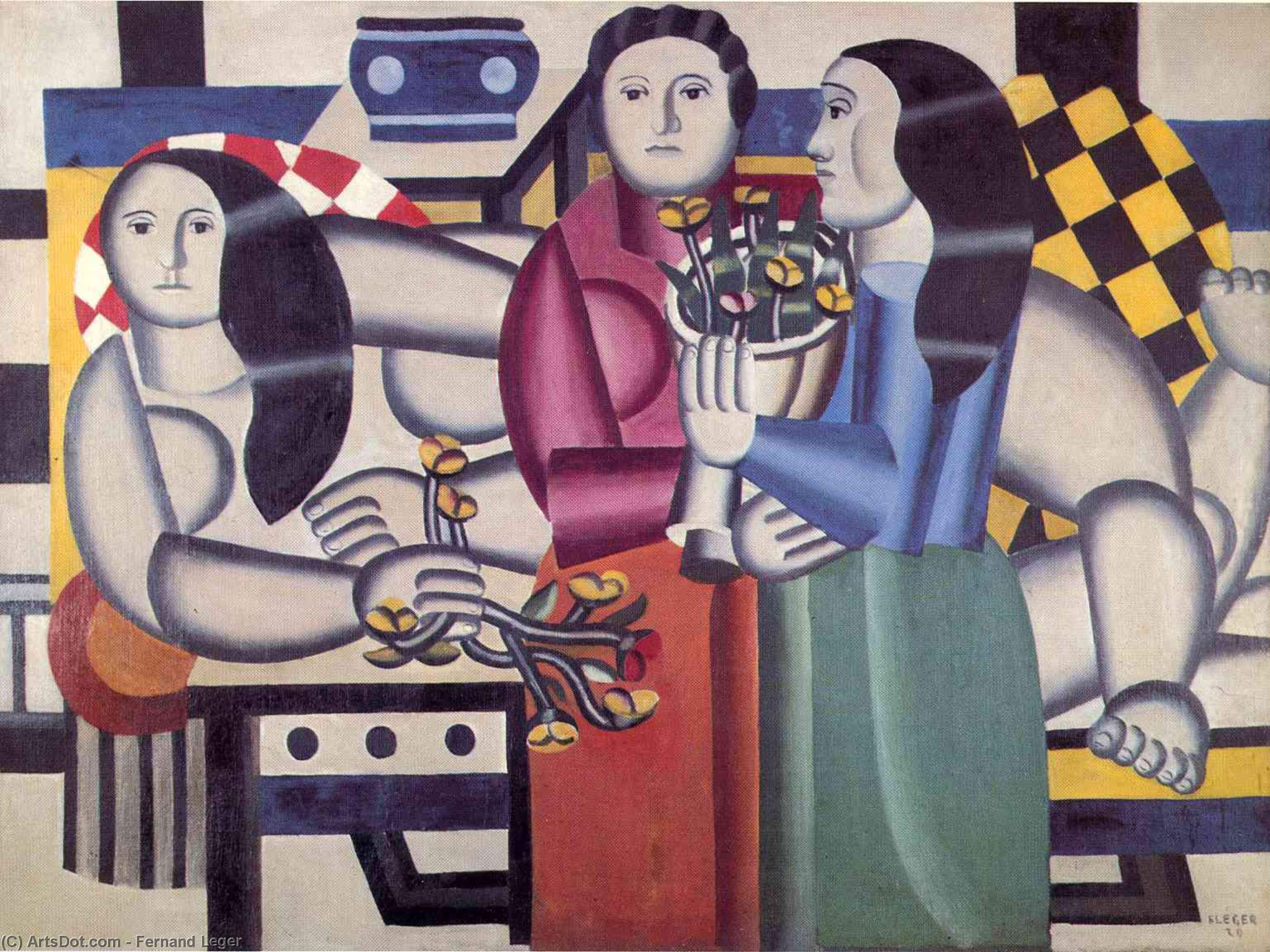 Tres Mujeres Con Flores — Fernand Léger