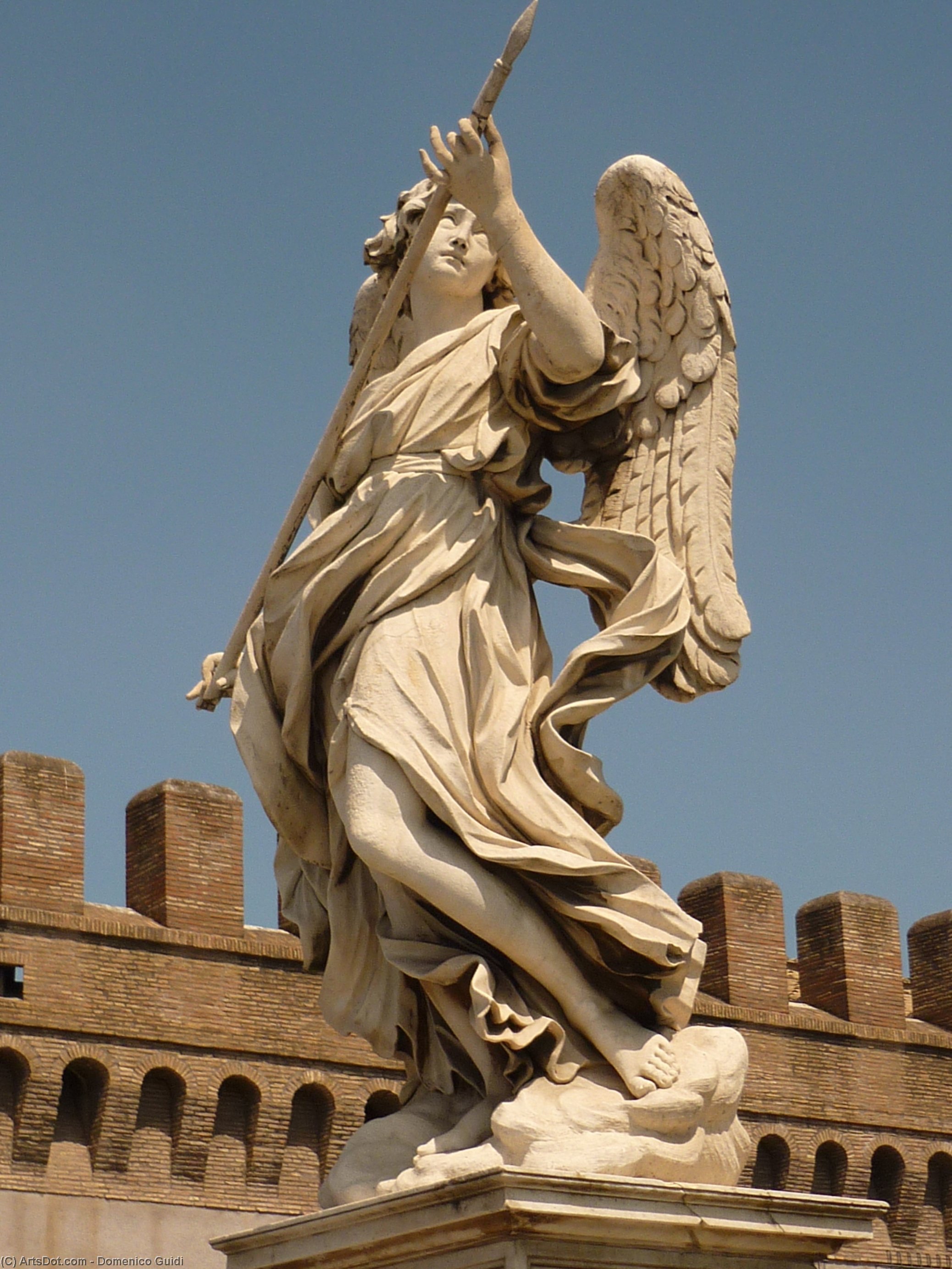 Angel On St.angel Bridge In Rome Near St.angel Castle — Domenico Guidi