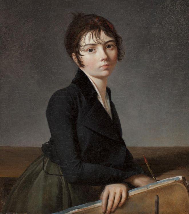Girl With Portfolio — Guillaume Guillon Lethiere