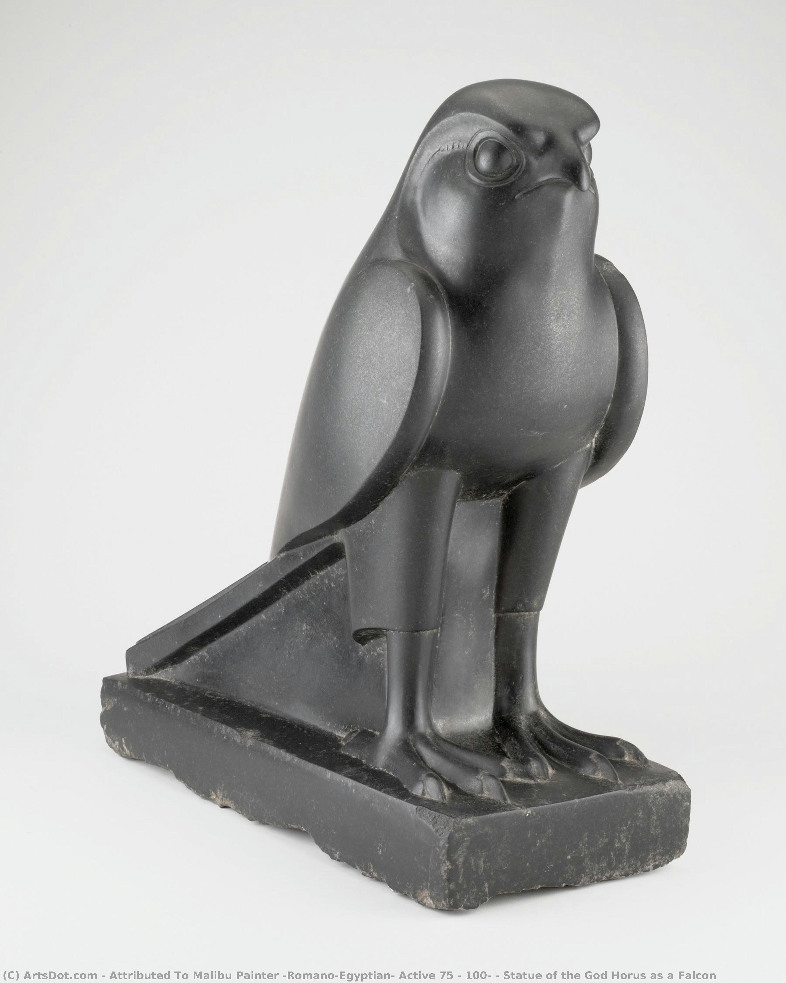 Statue Of The God Horus As A Falcon — Attributed To Malibu Painter (romano-egyptian, Active 75 - 100)