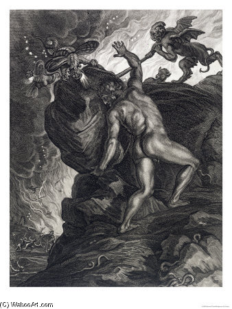 Picart Sisyphus Pushing His Stone Up A Mountain — Bernard Picart
