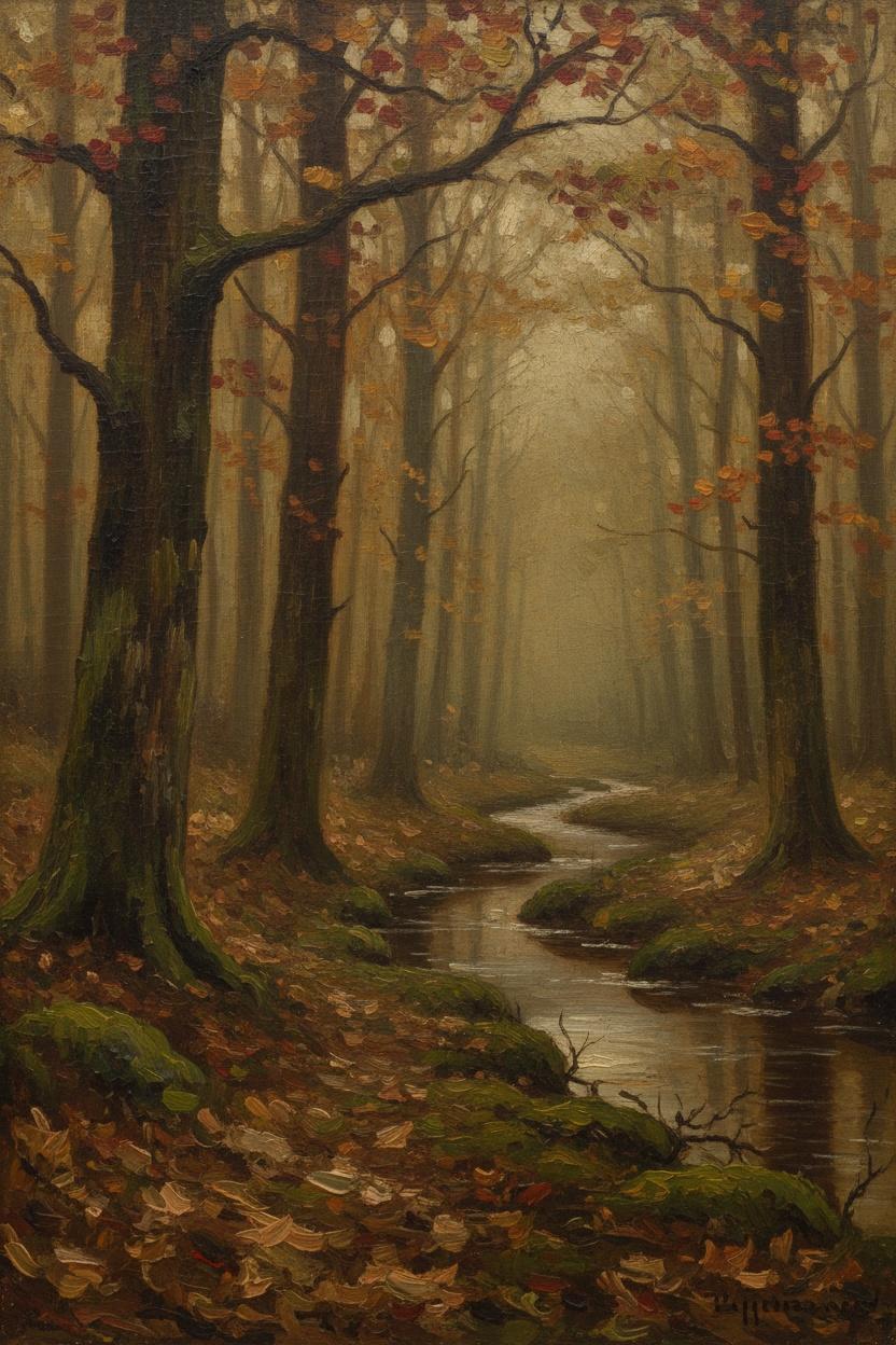 Flüstern Des Bernsteinfarbenen Pfades: Eine Herbstliche Einsamkeit — Lucie Rolland