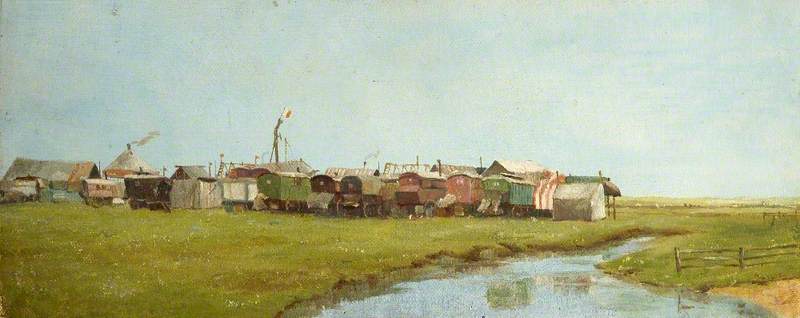 Landscape With Caravans On Grassland — Charles Paget Wade