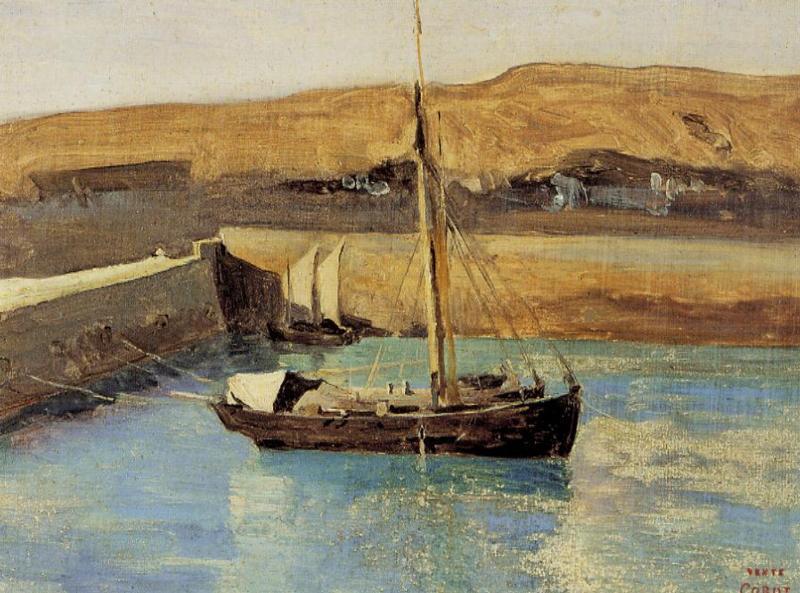 Honfleur - Fishing Boat — Jean-baptiste-camille Corot