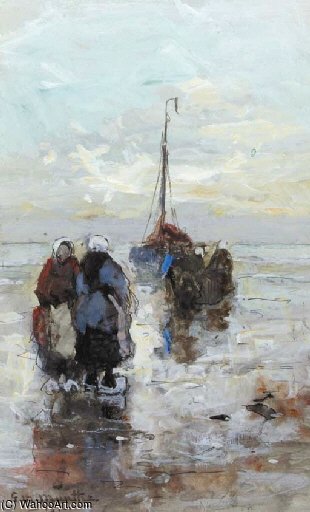 Fisherwomen On The Beach Of Katwijk — Gerhard Arij Ludwig Morgenstje Munthe