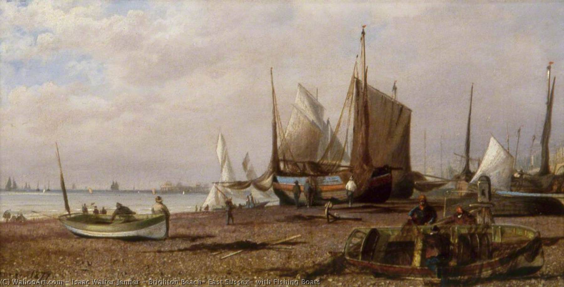 Brighton Beach, East Sussex, With Fishing Boats — Isaac Walter Jenner