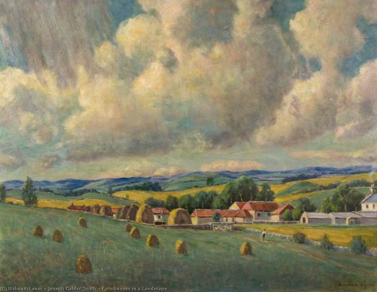 Farmhouses In A Landscape — Joseph Calder Smith