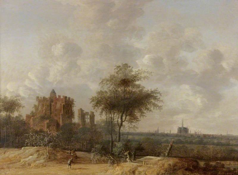 Landscape With The Ruined Castle Of Brederode And A Distant View Of Haarlem — Anthonie Jansz Van Der Croos