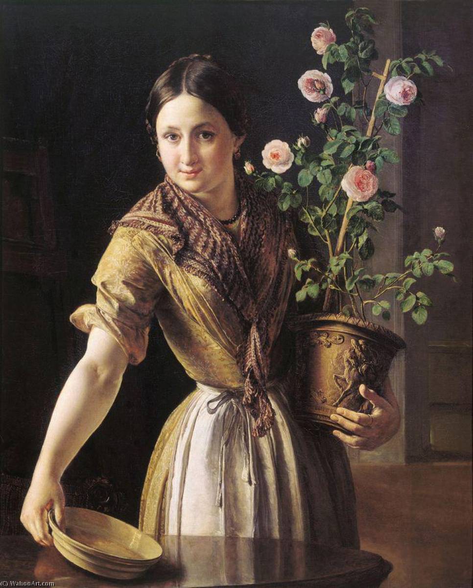 Girl With Roses — Vasily Andreyevich Tropinin