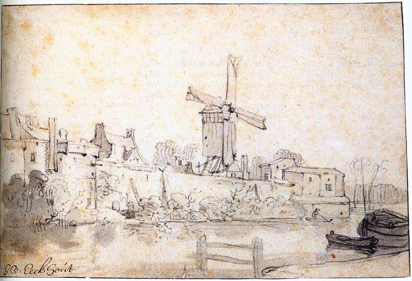 The City Walls Of Delft With The Mill Called The Rose — Gerbrand Van Den Eeckhout