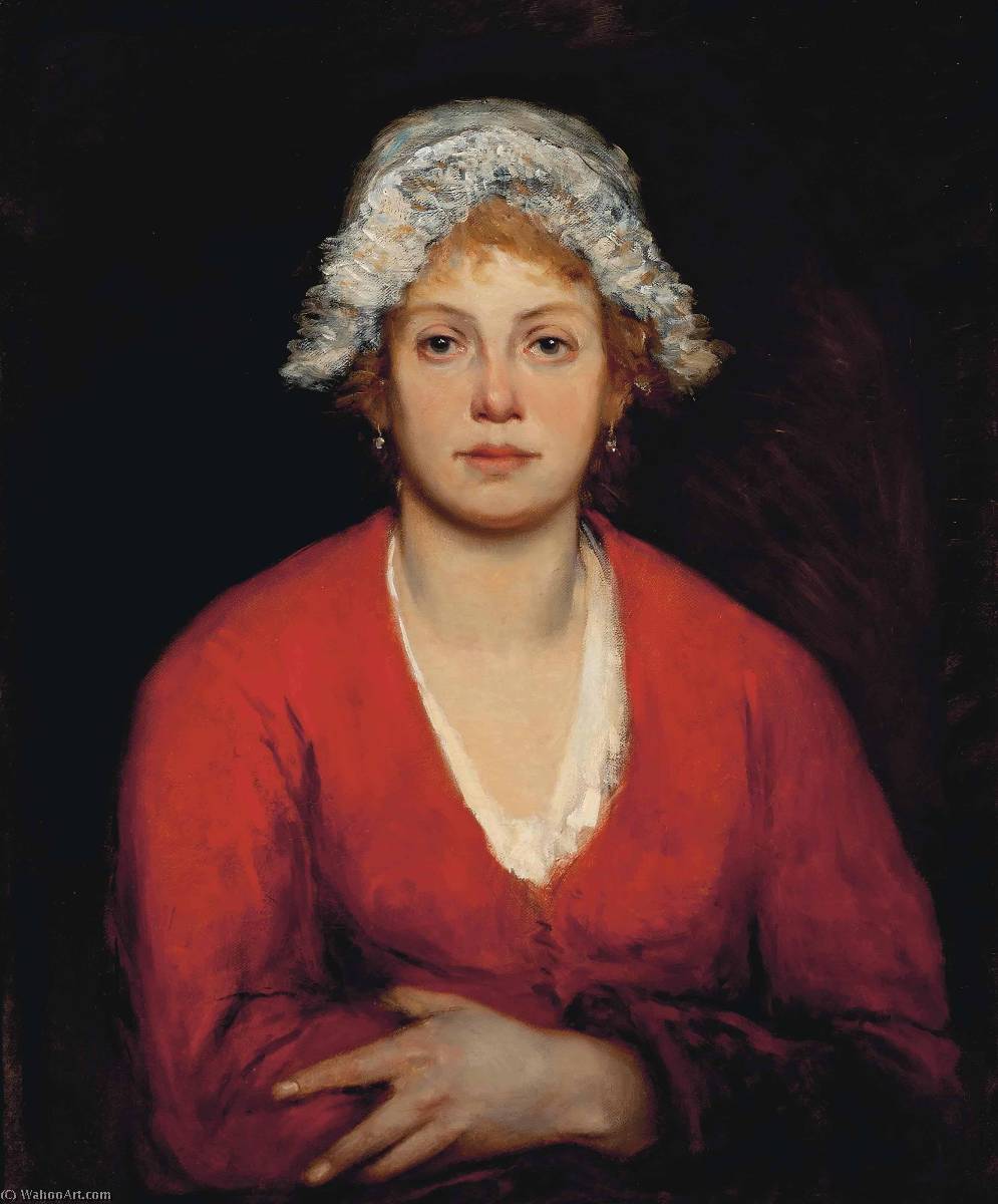 Portrait Of A Girl In A Red Dress — Fritz Von Uhde