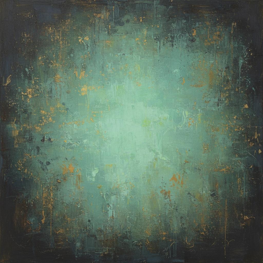 Ethereal Core Of Oxidized Teal And Gilded Fragments In Distressed Slate — David Moreau