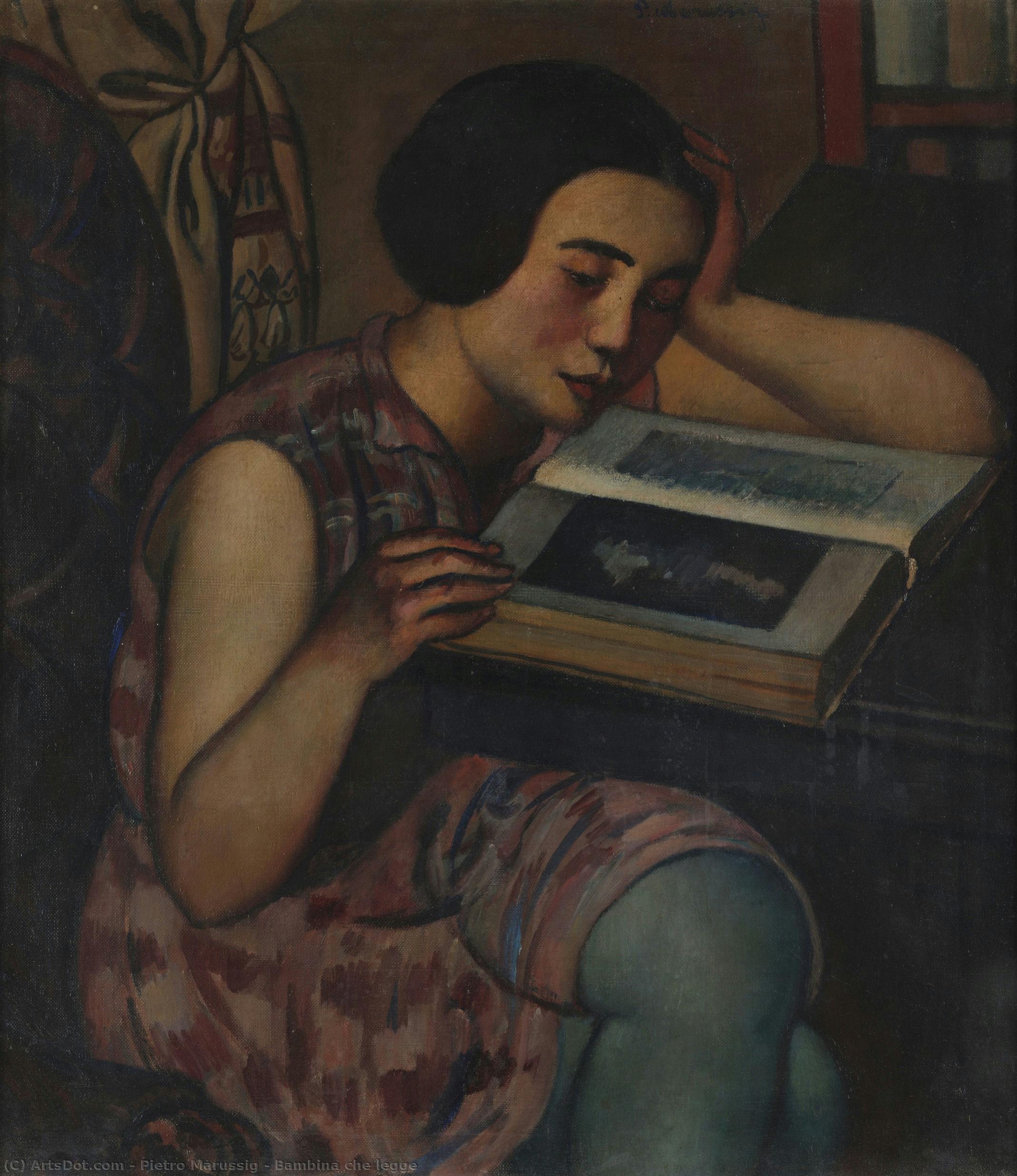 Bambina Che Legge — Pietro Marussig