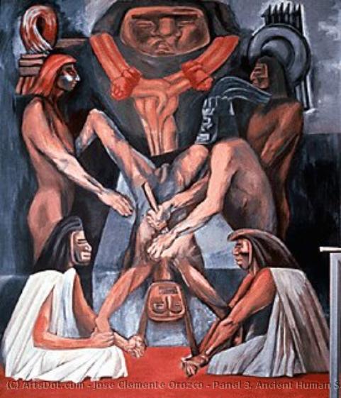 Panel 3. Ancient Human Sacrifice - The Epic Of American Civilization — ホセ・クレメンテ・オロスコ