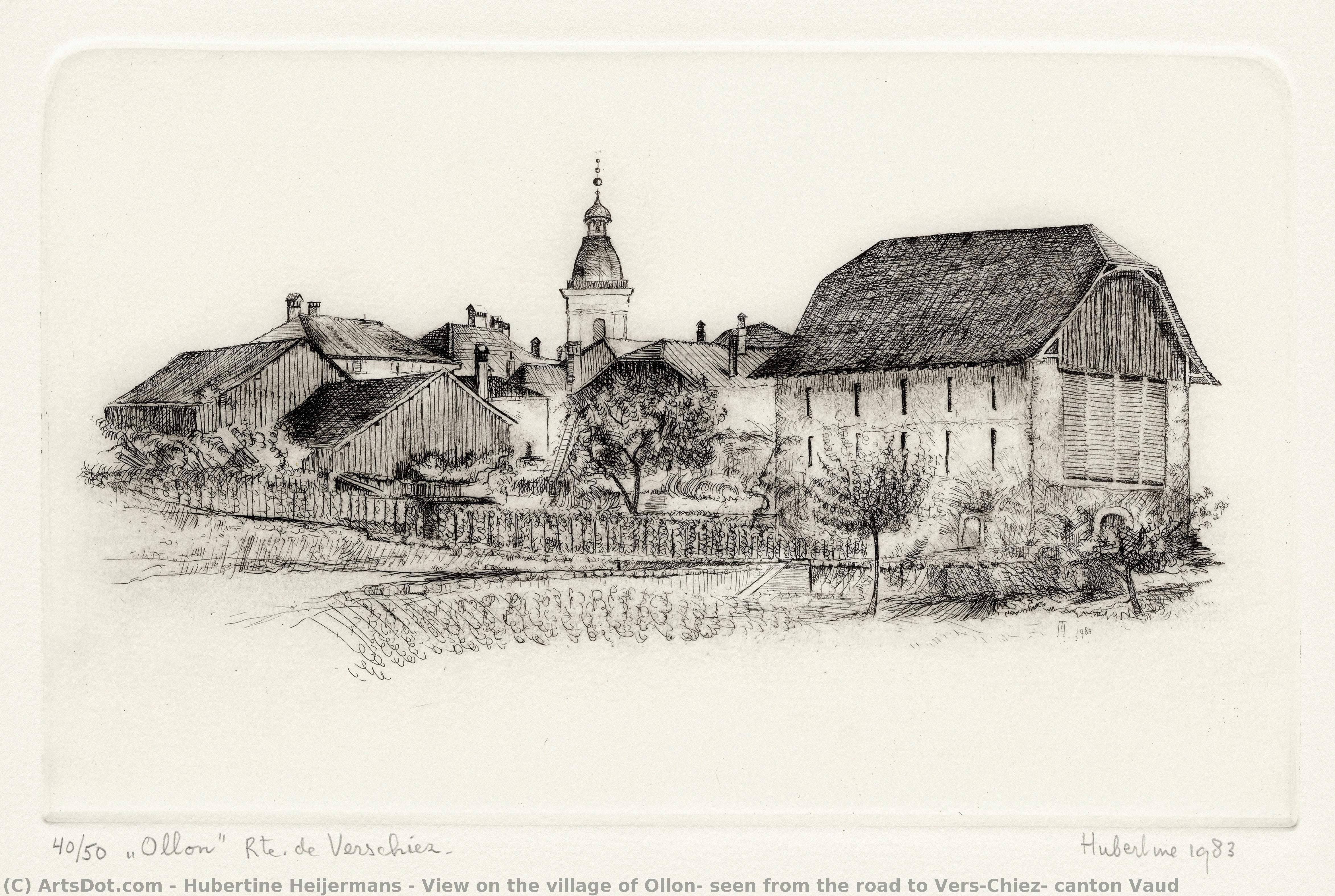 View On The Village Of Ollon, Seen From The Road To Vers-chiez, Canton Vaud — Hubertine Heijermans