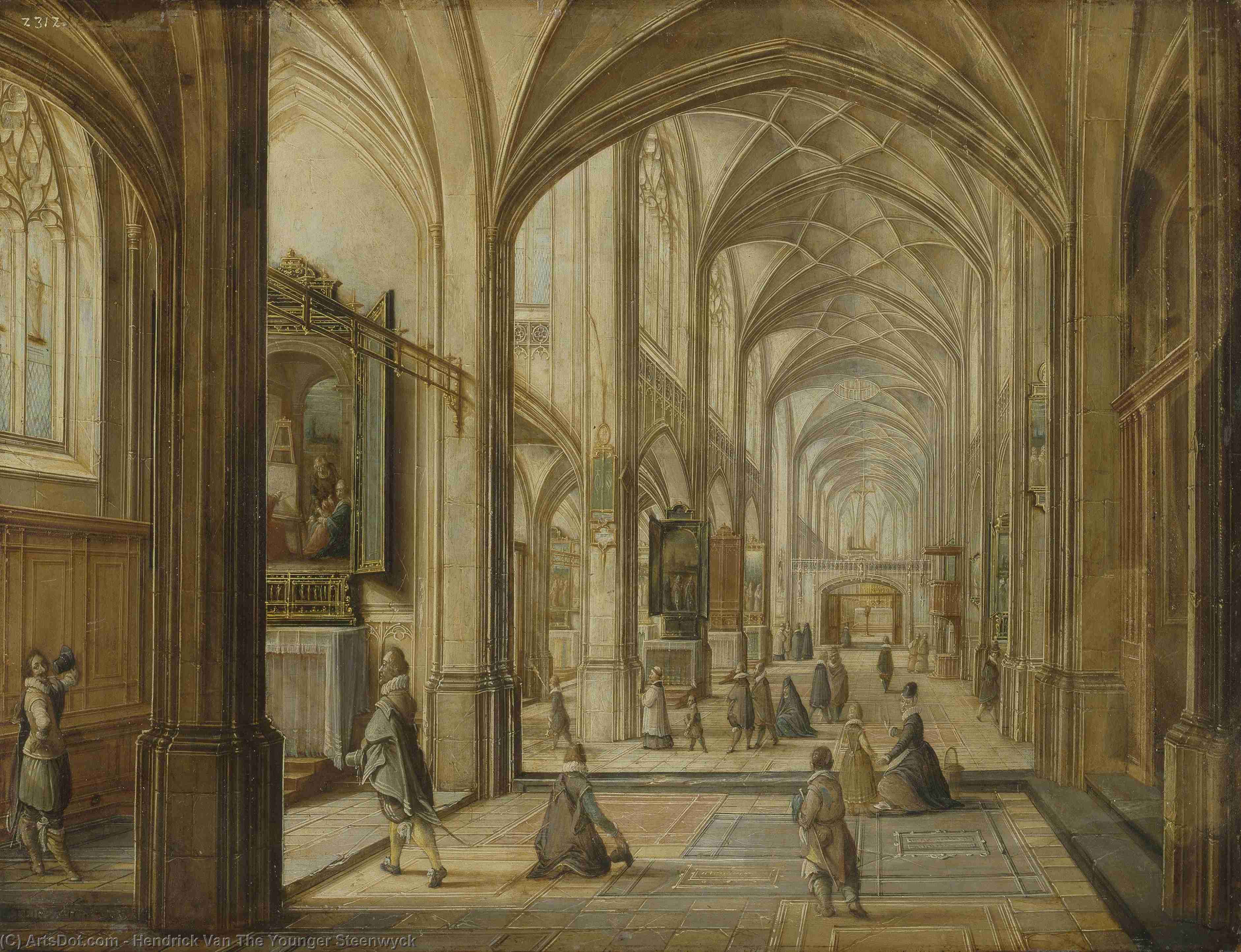 Interior Of A Gothic Church — Hendrik Van Steenwijck Der Jüngere